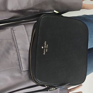 Kate Spade Black Crossbody Bag with Gold Accents
